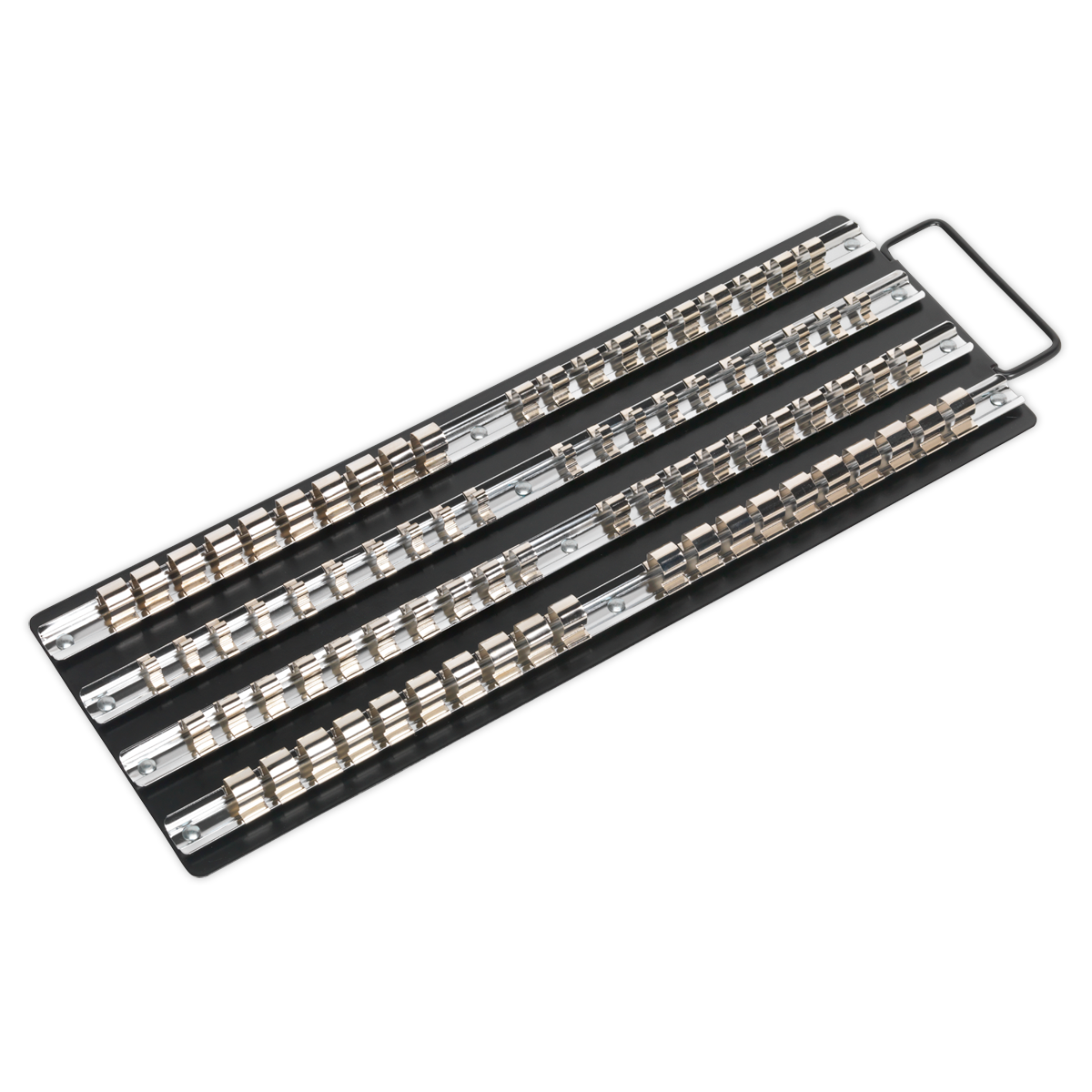 Sealey AK271B 1/4", 3/8" & 1/2"Sq Drive Socket Rail Tray - Black