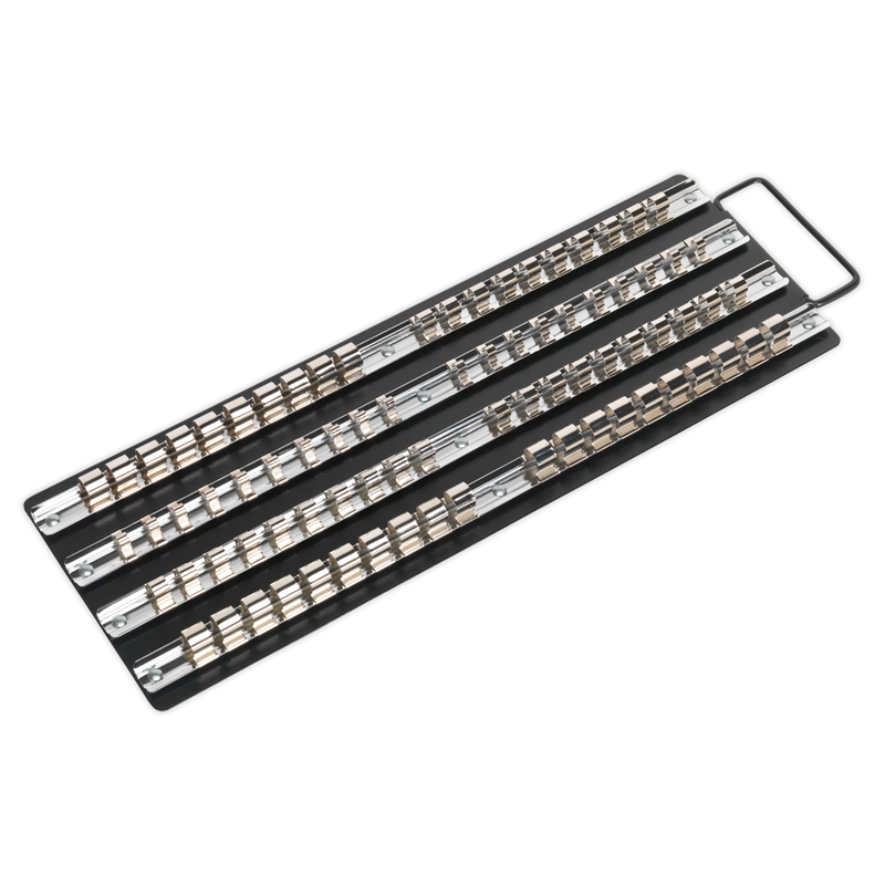 Sealey AK271B 1/4", 3/8" & 1/2"Sq Drive Socket Rail Tray - Black