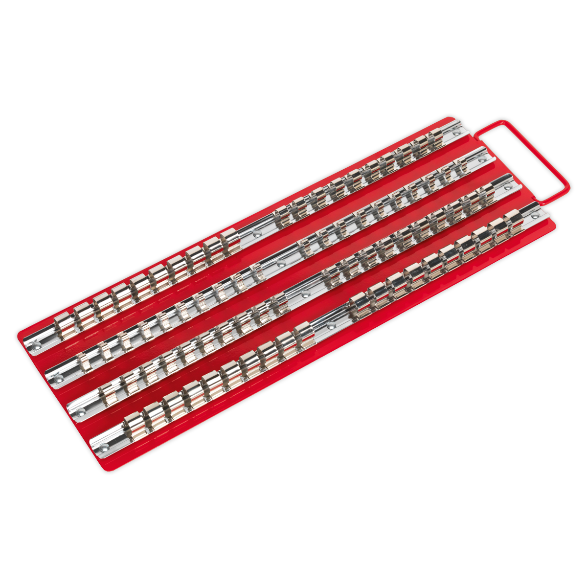 Sealey AK271 1/4", 3/8" & 1/2"Sq Drive Socket Rail Tray - Red