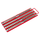 Sealey AK271 1/4", 3/8" & 1/2"Sq Drive Socket Rail Tray - Red