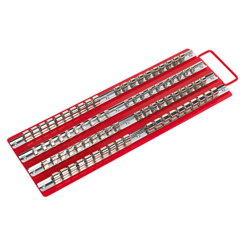 Sealey AK271 1/4", 3/8" & 1/2"Sq Drive Socket Rail Tray - Red
