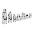 Sealey AK2737 7pc 1/4", 3/8" & 1/2"Sq Drive Universal Joint & Socket Adaptor Set