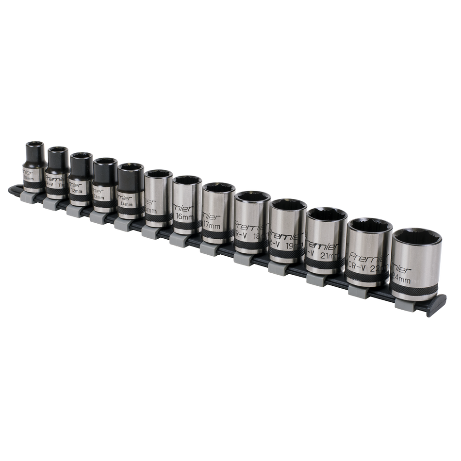 Sealey AK2742B 13pc 1/2"Sq Drive Lock-On‚àö¬¢‚Äö√Ñ√ª¬¨¬¢ Socket Set - Black Series