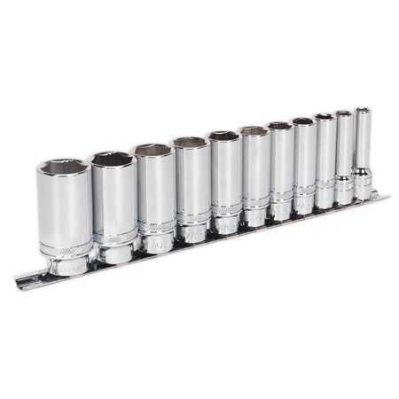 Sealey AK2743 11pc 3/8"Sq Drive Deep Lock-On‚àö¬¢‚Äö√Ñ√ª¬¨¬¢ Socket Set - Imperial
