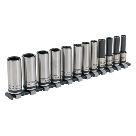 Sealey AK2744B 12pc 3/8"Sq Drive Deep Lock-On‚àö¬¢‚Äö√Ñ√ª¬¨¬¢ Socket Set - Black Series