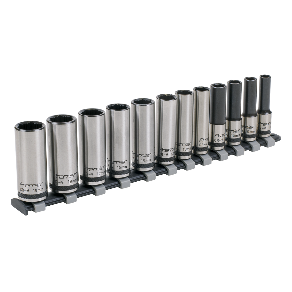 Sealey AK2744B 12pc 3/8"Sq Drive Deep Lock-On‚àö¬¢‚Äö√Ñ√ª¬¨¬¢ Socket Set - Black Series