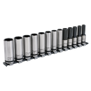 Sealey AK2745B 13pc 1/2"Sq Drive Deep Lock-On‚àö¬¢‚Äö√Ñ√ª¬¨¬¢ Socket Set - Black Series