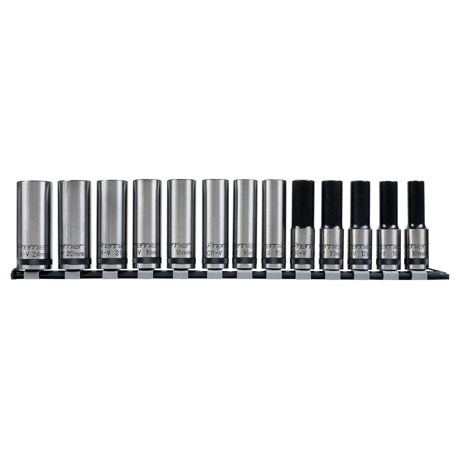 Sealey AK2745B 13pc 1/2"Sq Drive Deep Lock-On‚àö¬¢‚Äö√Ñ√ª¬¨¬¢ Socket Set - Black Series