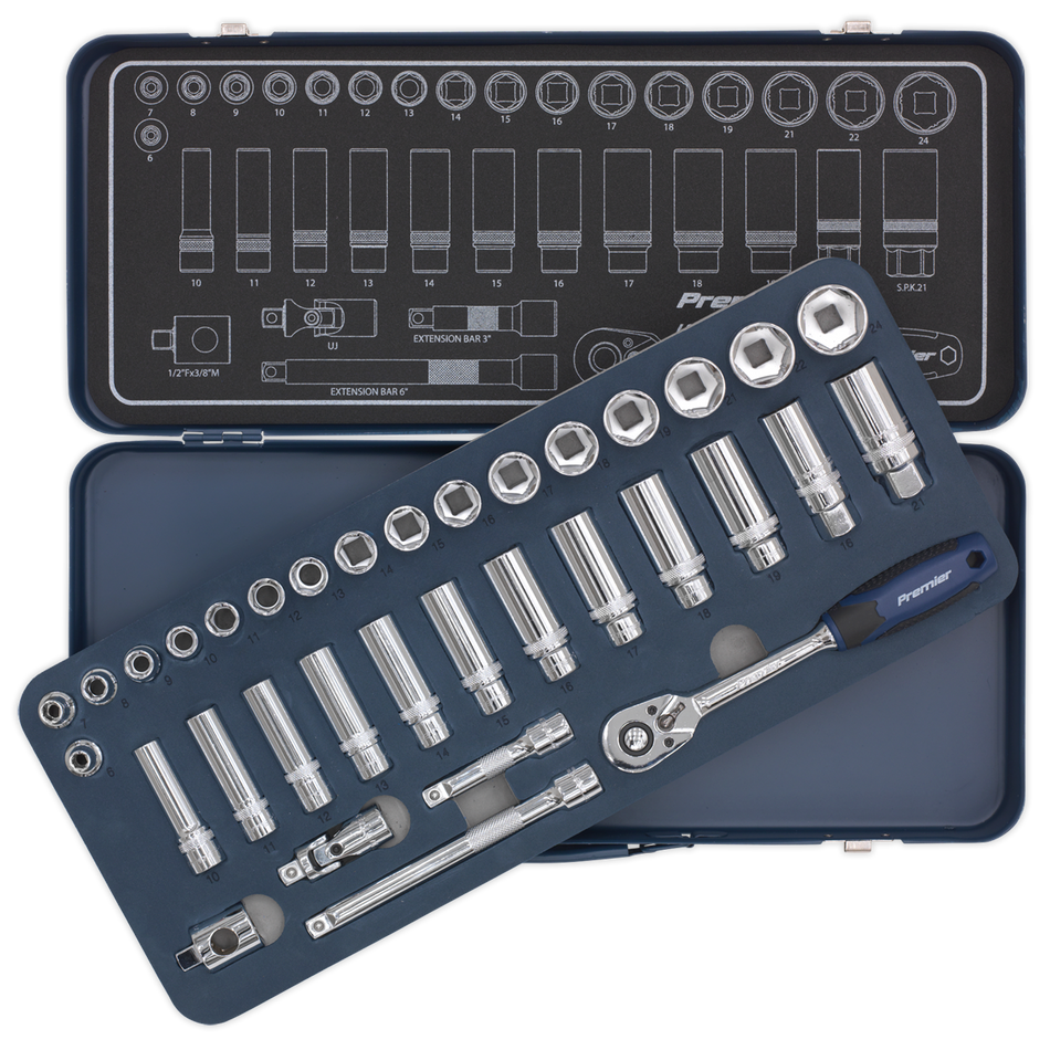 Sealey AK27481 34pc 3/8"Sq Drive Lock-On‚àö¬¢‚Äö√Ñ√ª¬¨¬¢ Socket Set