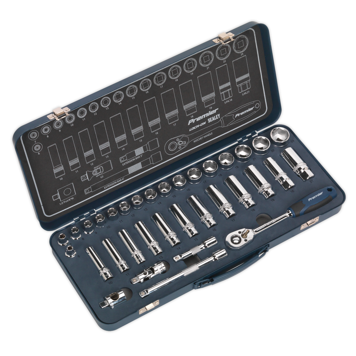 Sealey AK27481 34pc 3/8"Sq Drive Lock-On‚àö¬¢‚Äö√Ñ√ª¬¨¬¢ Socket Set