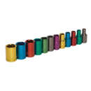 Sealey AK282 12pc 1/4"Sq Drive Multi-Coloured Socket Set