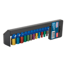 Sealey AK282 12pc 1/4"Sq Drive Multi-Coloured Socket Set