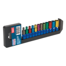 Sealey AK282 12pc 1/4"Sq Drive Multi-Coloured Socket Set