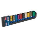 Sealey AK288 10pc 1/2"Sq Drive Multi-Coloured Socket Set