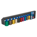 Sealey AK288 10pc 1/2"Sq Drive Multi-Coloured Socket Set