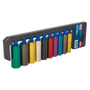 Sealey AK288D 10pc 1/2"Sq Drive Deep Multi-Coloured Socket Set