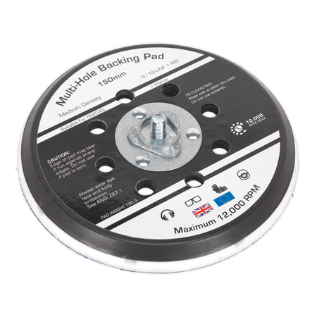 Sealey AK289 150mm Universal Dust-Free Stick-On DA Backing Pad 5/16"UNF & M8