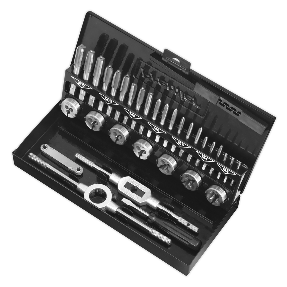 Sealey AK3015HSS 32pc Professional Tap & Die Set Split Dies - Metric HSS 4341