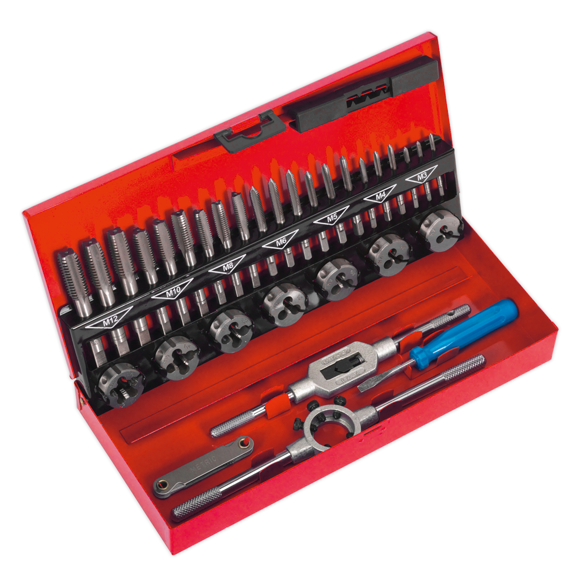 Sealey AK3015 32pc Tap & Die Set Split Dies - Metric