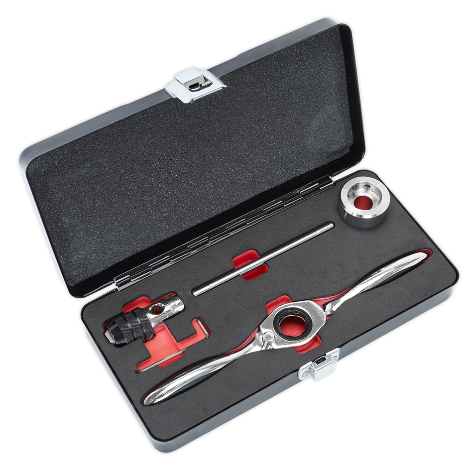 Sealey AK3027 5pc Bi-Directional Ratchet Tap & Die Holder Set - Metric
