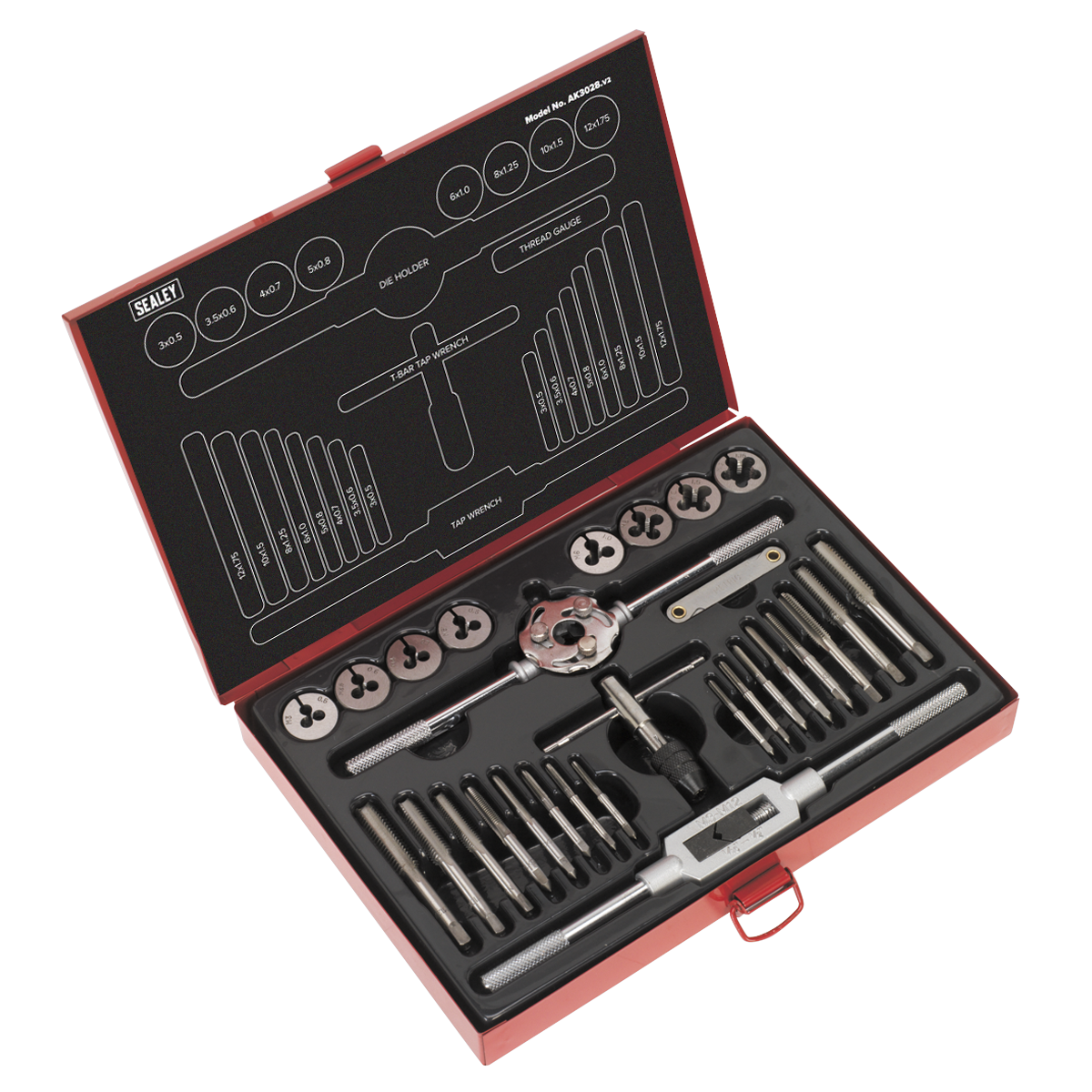 Sealey AK3028 28pc Mechanic‚àö¬¢‚Äö√á¬®‚Äö√ë¬¢s Tap & Die Set Split Dies - Metric