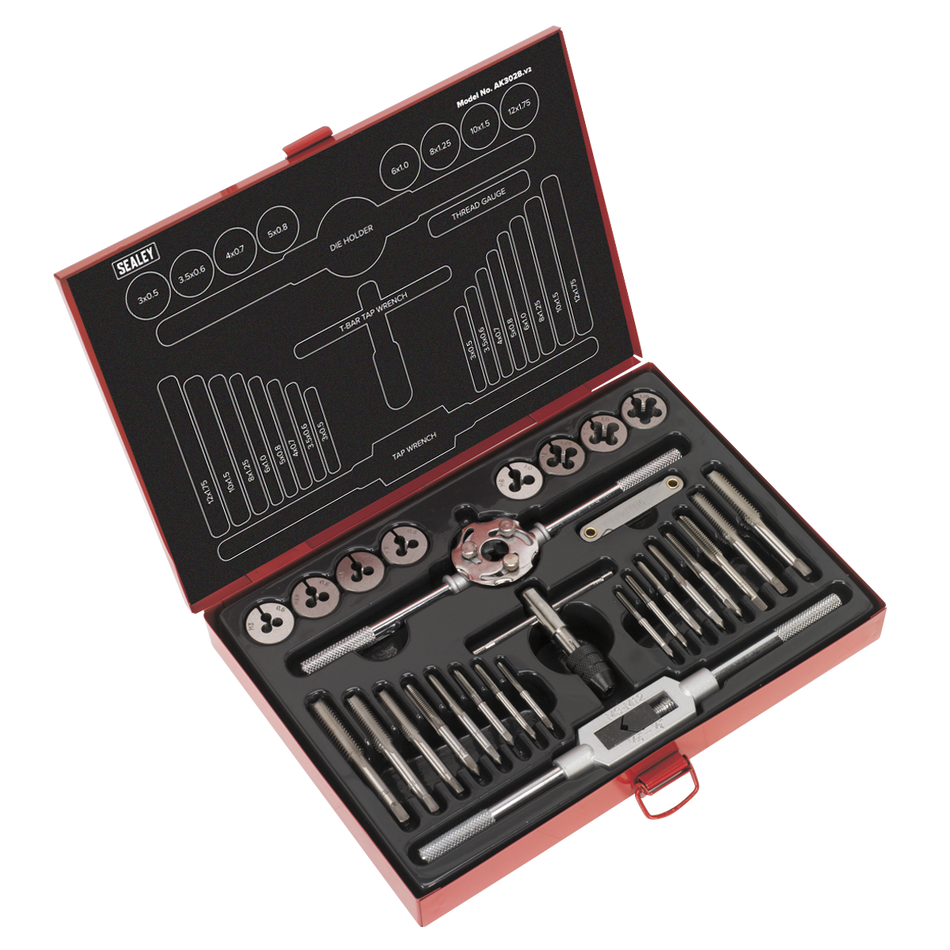 Sealey AK3028 28pc Mechanic‚àö¬¢‚Äö√á¬®‚Äö√ë¬¢s Tap & Die Set Split Dies - Metric