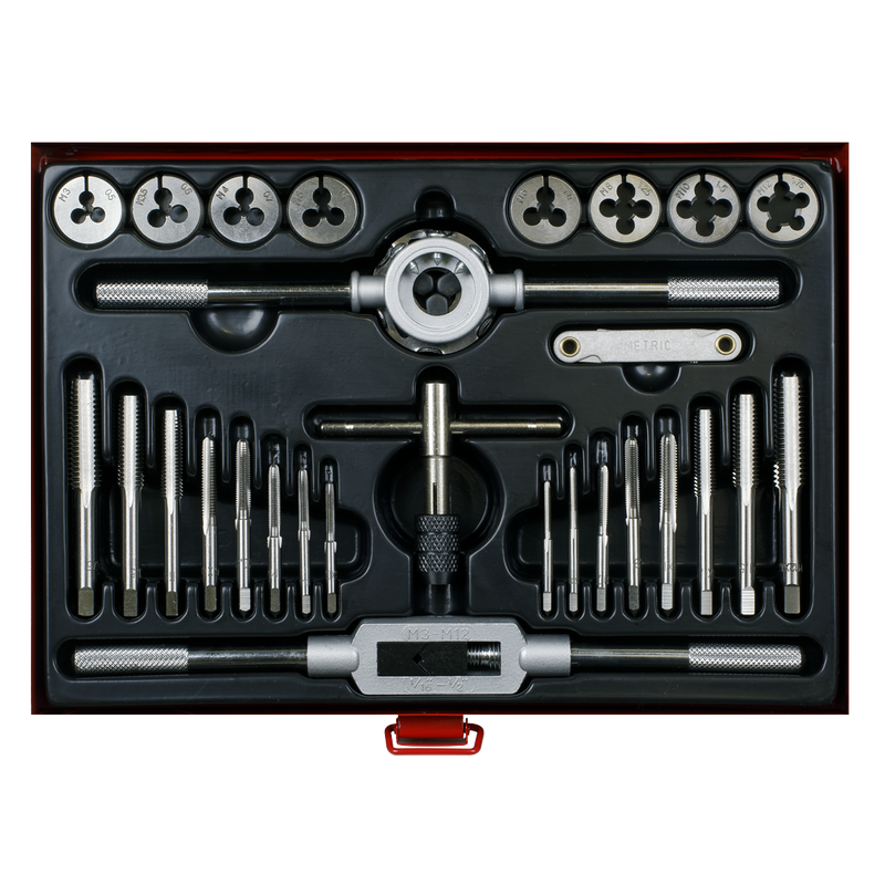Sealey AK3028 28pc Mechanic√¢‚Ç¨‚Ñ¢s Tap & Die Set Split Dies - Metric