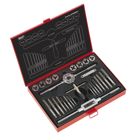 Sealey AK3028BSW 28pc Tap & Die Set Split Dies - Imperial BSW