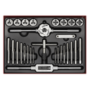 Sealey AK3028BSW 28pc Tap & Die Set Split Dies - Imperial BSW