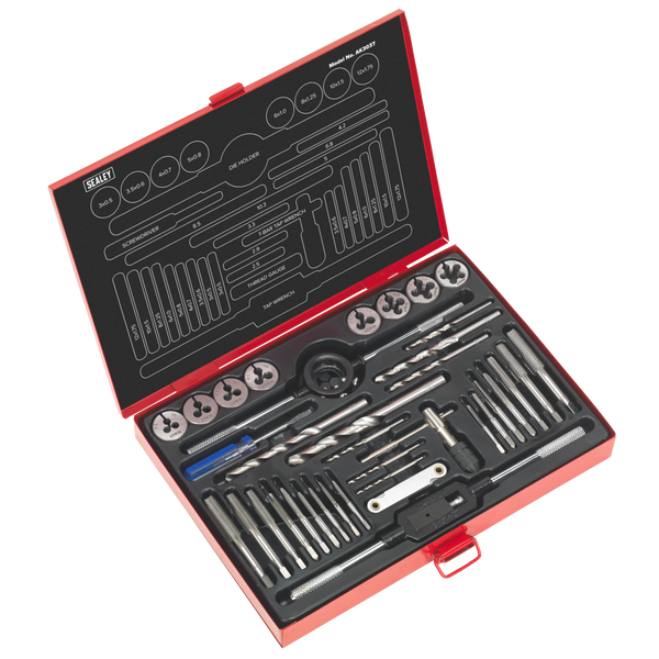 Sealey AK3037 37pc Tap & Die Set Split Dies - Metric