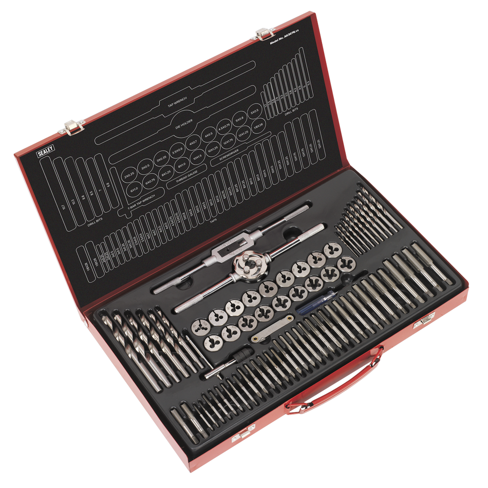 Sealey AK3076 76pc Tap & Die Set Split Dies - Metric