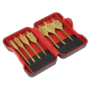 Sealey AK3707FW 7pc 1/4"Hex Shank Flat Wood Drill Bit Set