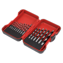 Sealey AK3715W 15pc Brad Point Wood Drill Bit Set