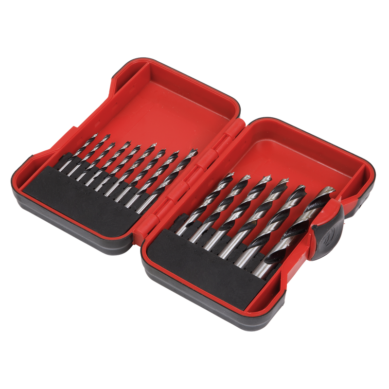 Sealey AK3715W 15pc Brad Point Wood Drill Bit Set