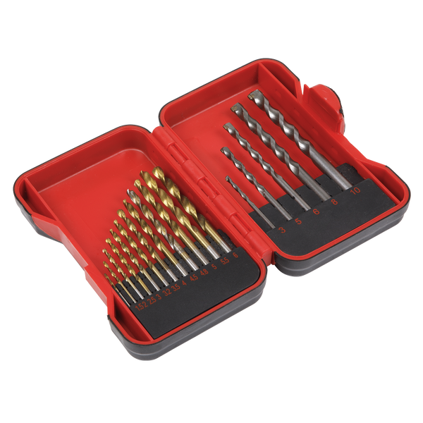 Sealey AK3717TCM 17pc HSS/Masonry Drill Bit Set