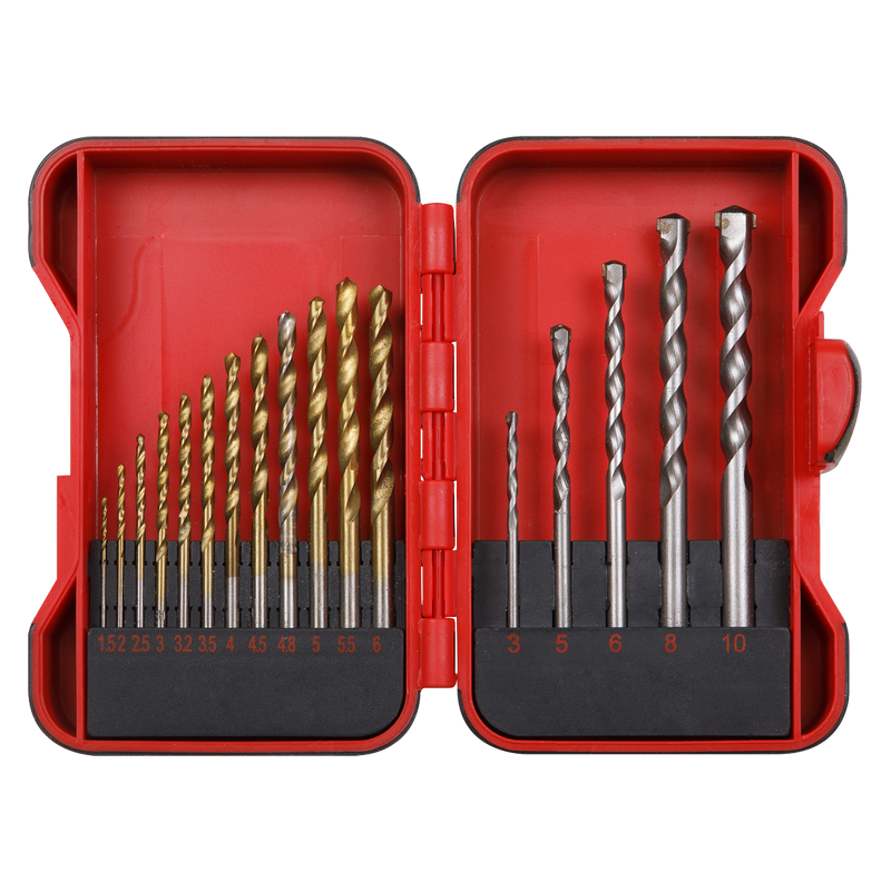 Sealey AK3717TCM 17pc HSS/Masonry Drill Bit Set
