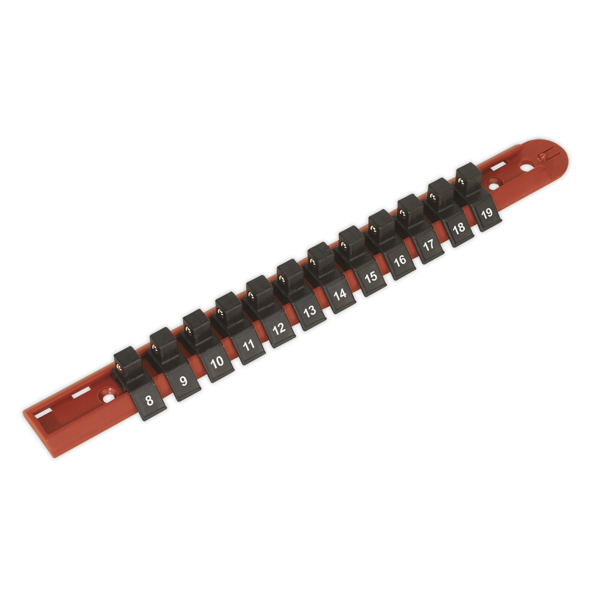 Sealey AK3812 3/8"Sq Drive Socket Retaining Rail with 12 Clips