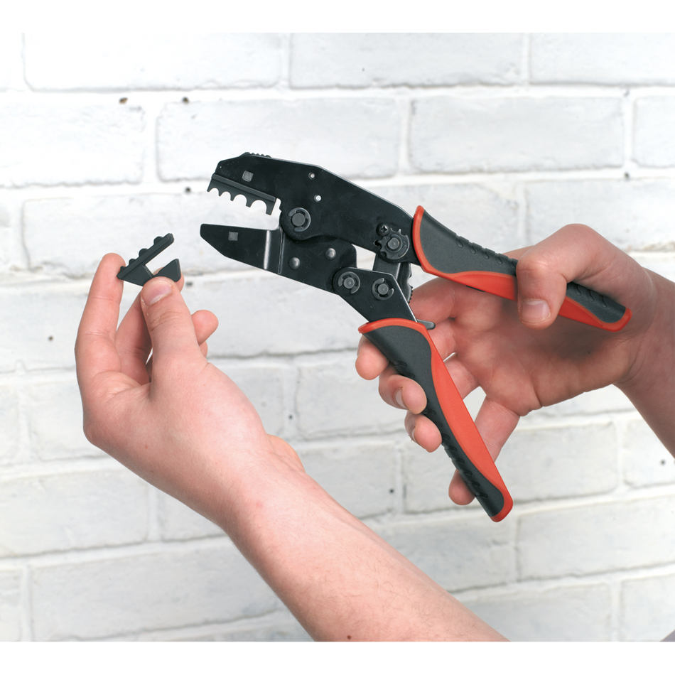 Sealey AK3857 Ratchet Crimping Tool with Interchangeable Jaws