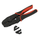 Sealey AK3857 Ratchet Crimping Tool with Interchangeable Jaws
