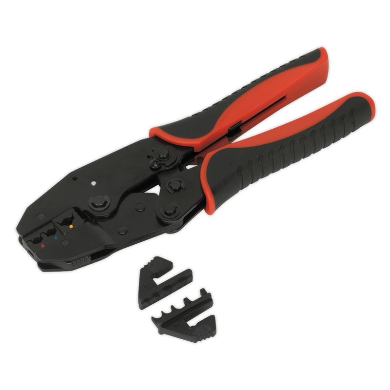 Sealey AK3857 Ratchet Crimping Tool with Interchangeable Jaws