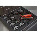 Sealey AK3858COMBO Ratchet Crimping Tool with Jaws and Storage Case