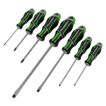 Sealey AK4321HV 7pc GripMAXâ€šÃ Ã¶âˆšÃ¡Â¬Â¨âˆšÃœ Screwdriver Set - Hi-Vis Green
