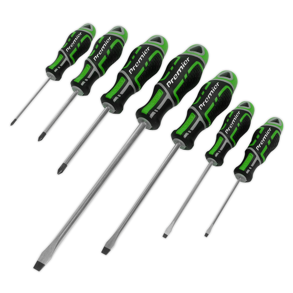 Sealey AK4321HV 7pc GripMAX‚àö√á¬¨√Ü Screwdriver Set - Hi-Vis Green
