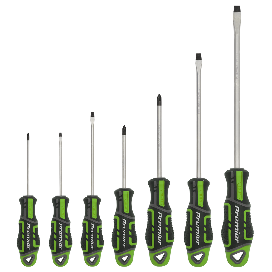 Sealey AK4321HV 7pc GripMAX‚àö√á¬¨√Ü Screwdriver Set - Hi-Vis Green