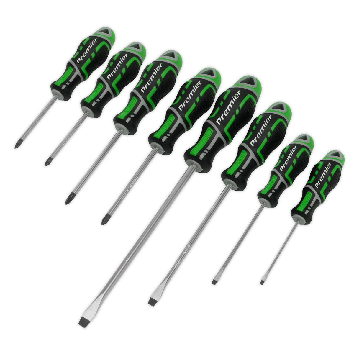 Sealey AK4322HV 8pc GripMAXâ€šÃ Ã¶âˆšÃ¡Â¬Â¨âˆšÃœ Screwdriver Set - Hi-Vis Green