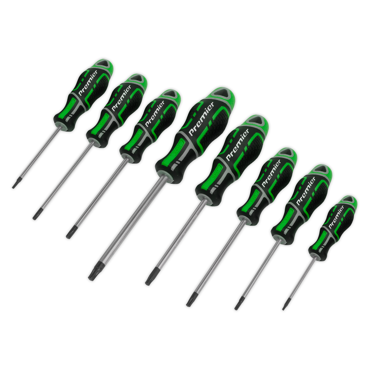 Sealey AK4323HV 8pc GripMAX‚àö√á¬¨√Ü Security TRX-Star* Screwdriver Set - Hi-Vis Green