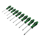 Sealey AK4324HV 10pc GripMAX√Ç¬Æ TRX-Star* Screwdriver Set - Hi-Vis Green
