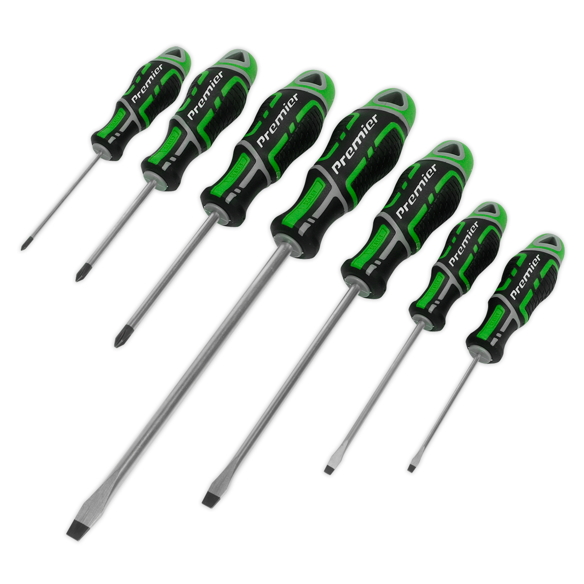 Sealey AK4325HV 7pc GripMAXâ€šÃ Ã¶âˆšÃ¡Â¬Â¨âˆšÃœ Screwdriver Set - Hi-Vis Green
