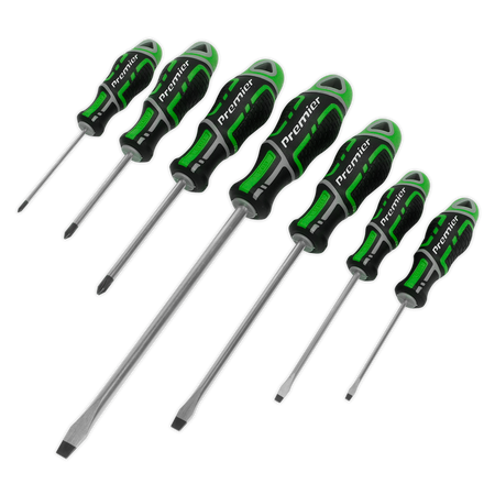 Sealey AK4325HV 7pc GripMAXâ€šÃ Ã¶âˆšÃ¡Â¬Â¨âˆšÃœ Screwdriver Set - Hi-Vis Green
