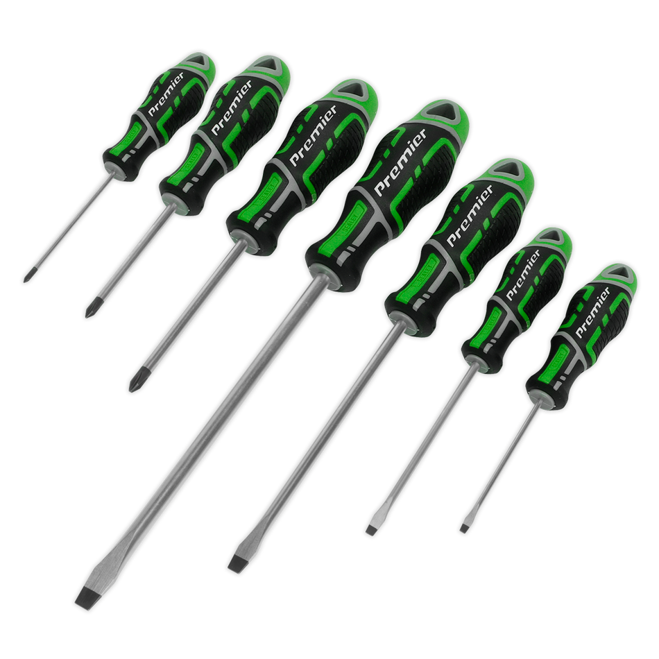 Sealey AK4325HV 7pc GripMAXâ€šÃ Ã¶âˆšÃ¡Â¬Â¨âˆšÃœ Screwdriver Set - Hi-Vis Green